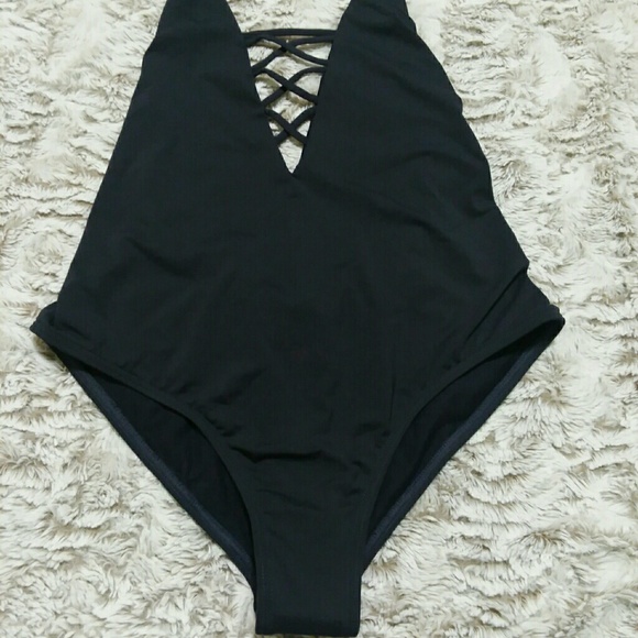 SOLDBillabong Charcoal Gray One Piece Swimwear M - Picture 4 of 6